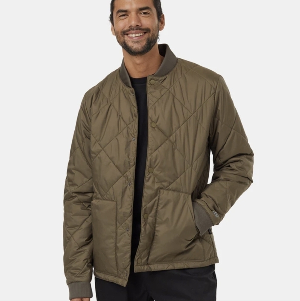 Tentree Diamond Padded Bomber Jacket Tundra NWT